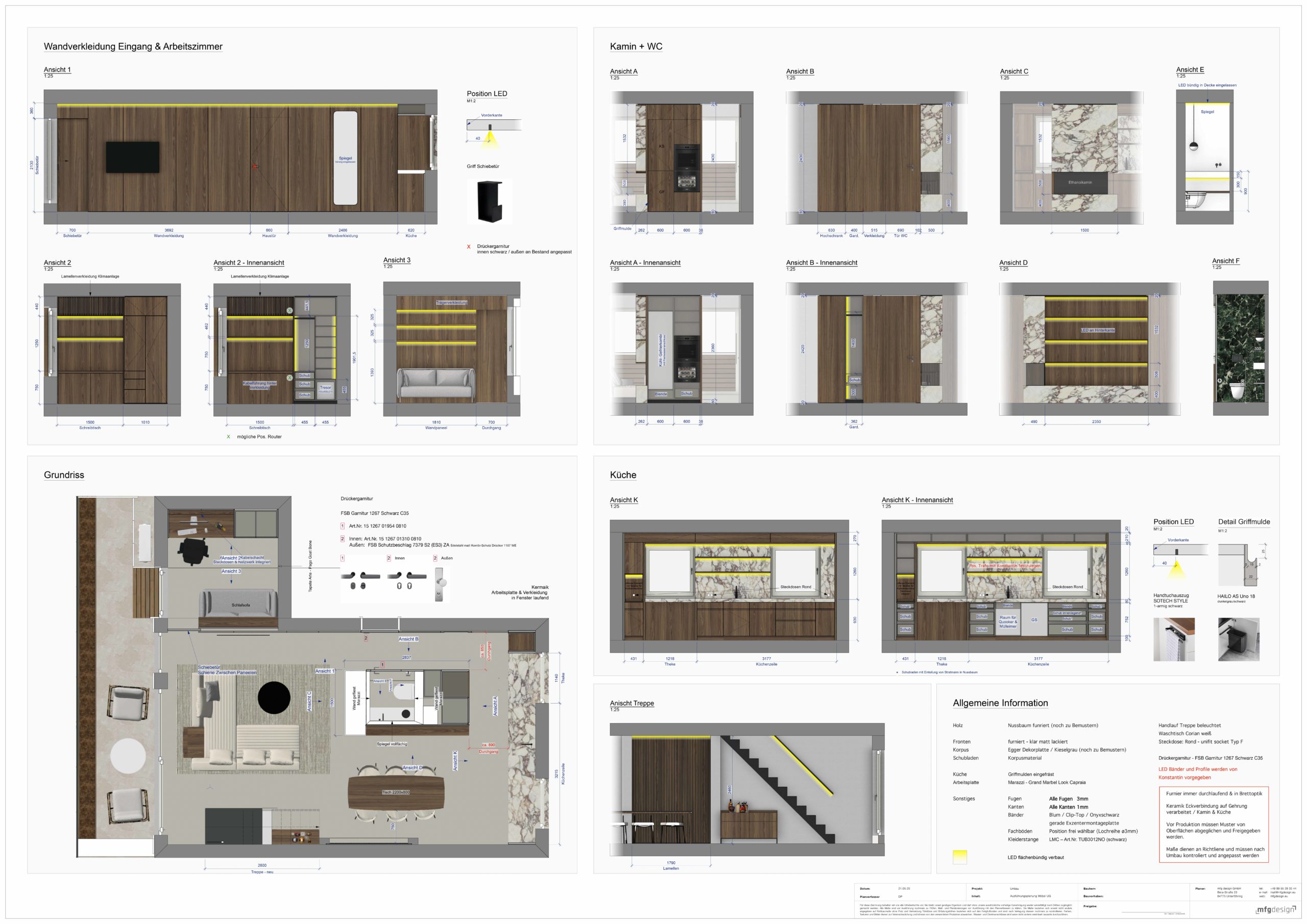 Interior design layout and specifications.